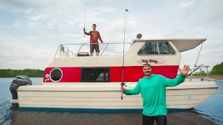 Camping In My Fully Restored Houseboat! (catch n cook) image