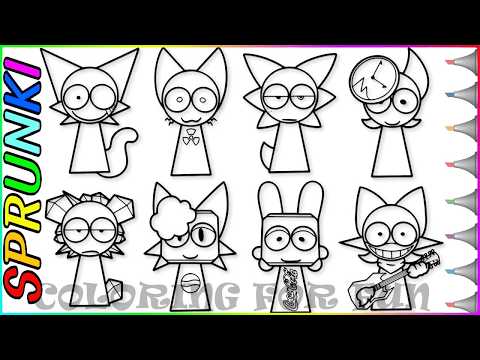 Incredibox SPRUNKI Coloring Pages - Pyramixed / Satisfying Coloring SPRUNKI characters