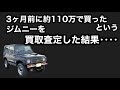 3ヶ月前に約110万で購入したというジムニーを買取査定をしたらとんでもない結果が待っていた。