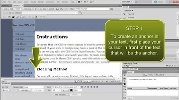 Best Beginner Dreaweaver Tutorials: Adding Named Anchors and Linking to Them