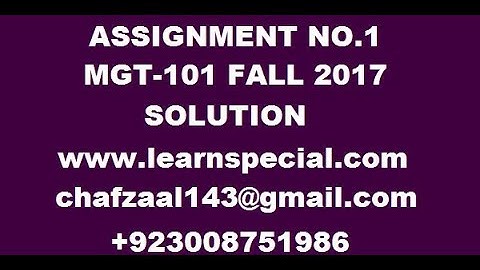 mgt101 assignment no1 solution fall 2017