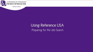 Using ReferenceUSA for the Job Search