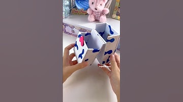 DIY pencil box from carton(cre ideas:mukta_art_craft) #diy #craft #shorts #shortvideo
