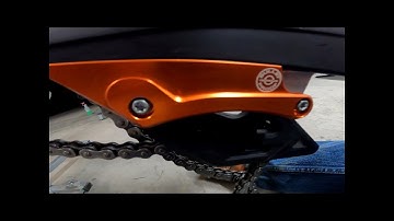 Installation of the Bullet Proof Designs chain guard on the 2021 KTM 300 XC Bike build.