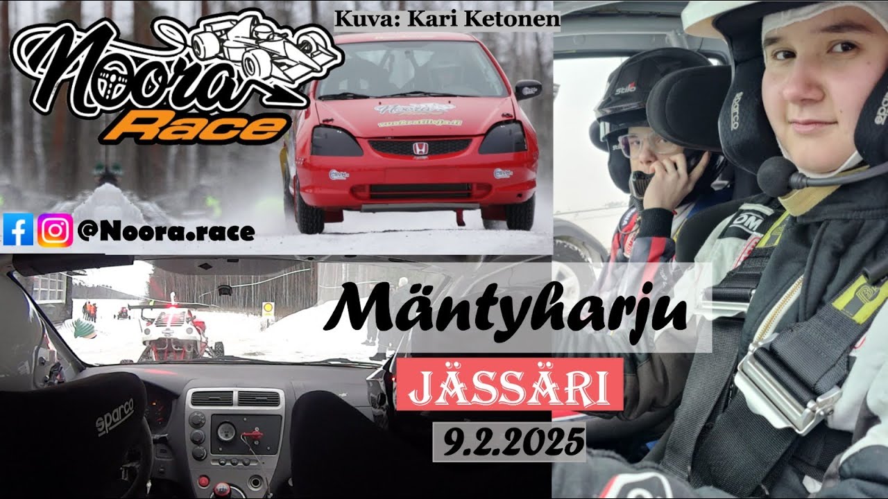 Mäntyharju Jässäri 2 Incar 9.2.2025 Noora Kinnunen (kuljettaja) & Lauri Halonen, Honda Civic V1600