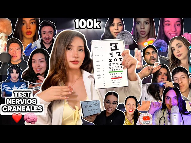ASMR SUPER TEST de NERVIOS CRANEALES 🧠 MEGA COLABORACIÓN con ASMRartis (Especial 100k) 👑 