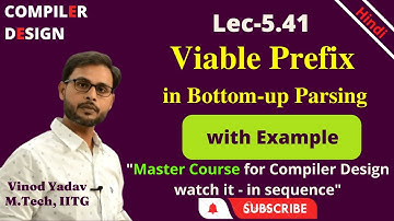 L5.41 | Viable Prefixes in Compiler Design | LR parser | Bottom Up Parser