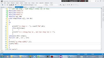 video 85 viết hàm nhập , xuất mảng 1 chiều các số thực