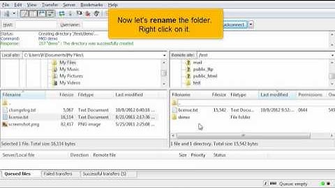 FTP - Managing files in FileZilla
