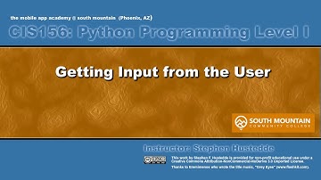 Python 01G - Getting Input from the User