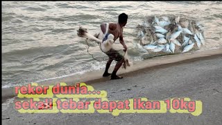 REJEKI NOMPLOK,, SEKALI TEBAR JALA IKAN BABON 10 KG TERCIDUK || the best nets fishing