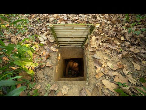 Build The Most Secret Underground Bamboo Home Shelter Using Ancient Skills