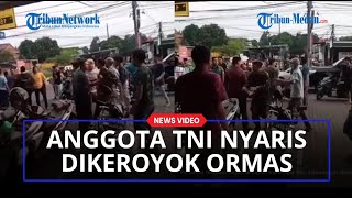 VIRAL Oknum TNI Nyaris Digebuki Anggota Ormas di Depan Minimarket