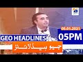 Geo Headlines 05 PM | 5th January 2021