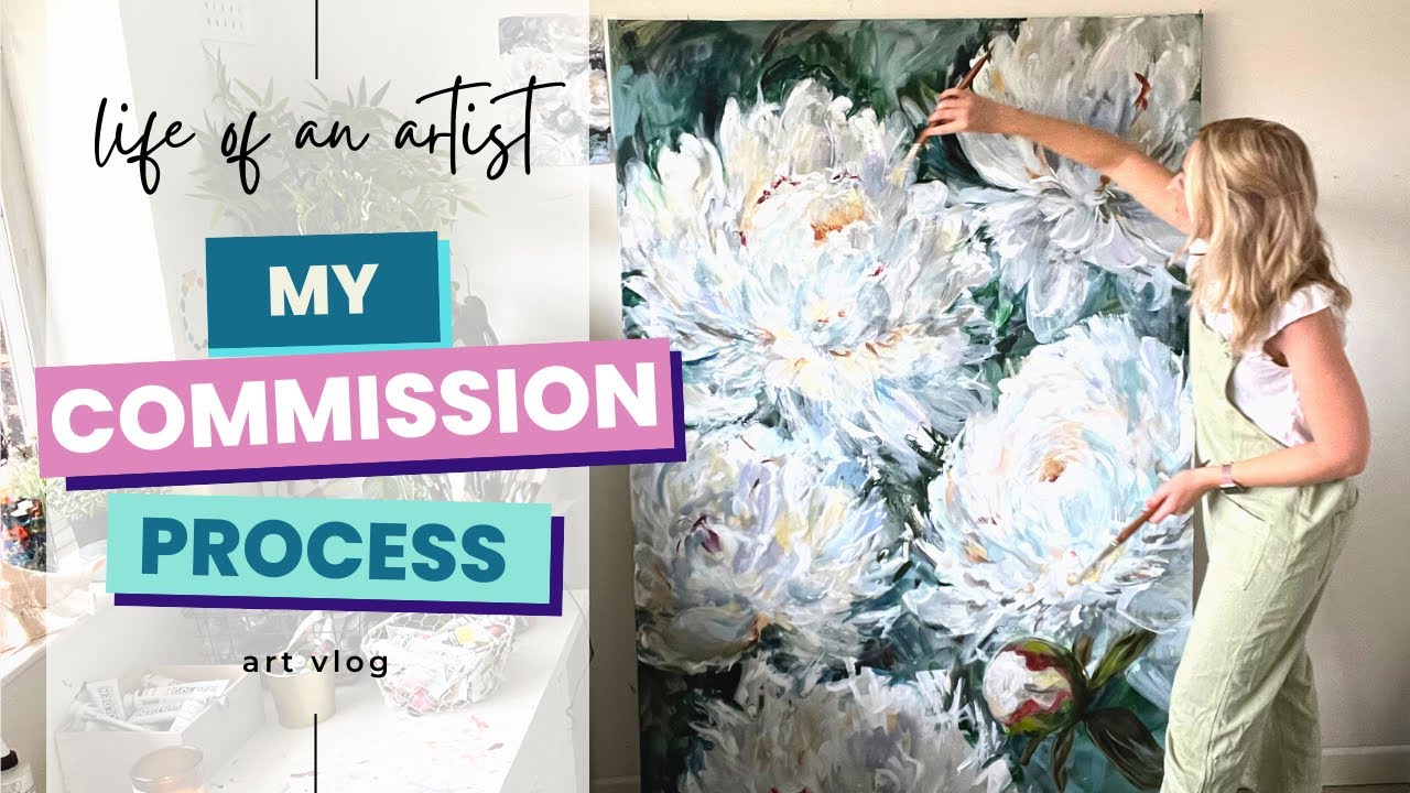 My Painting Commission Process 🎨 Artist studio day in my life - YouTube