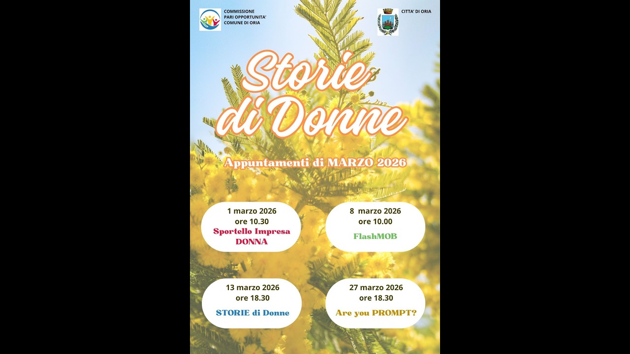 Oria - La Commissione Pari Opportunità Presenta Giornata Internazionale della Donna - 06 Marzo 2026