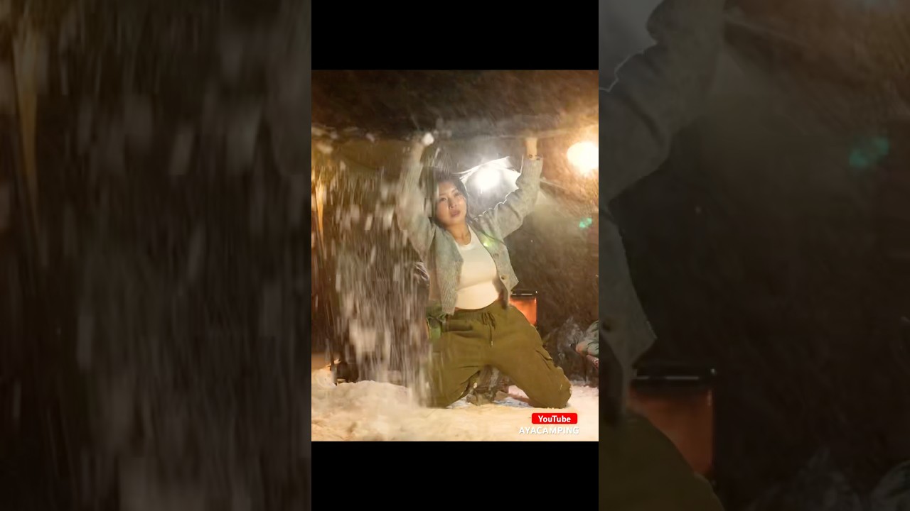 МЕГОВОЙ КЕМПИНГ С ДРОВЯНОЙ ПЕЧЬЮ В ГОРЯЧЕЙ ПАЛАТКЕ . ❄️ КЕМПИНГ ASMR .