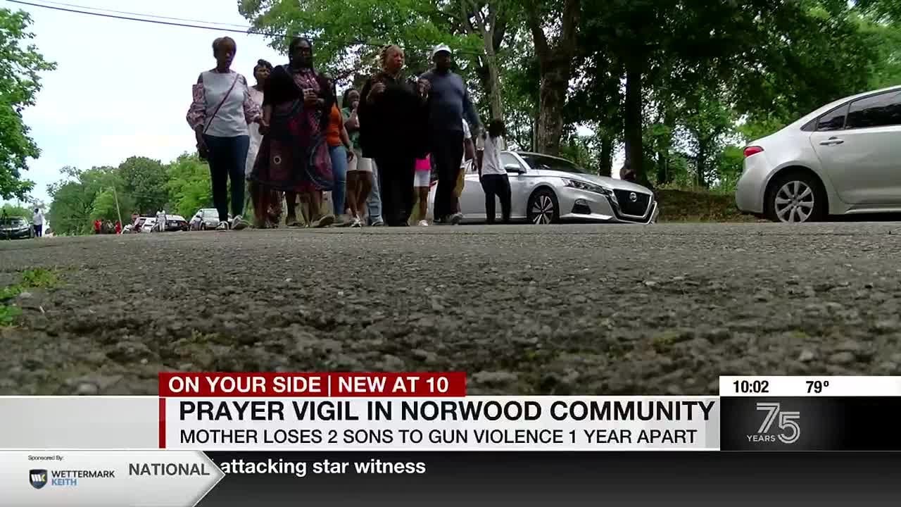 Prayer vigil in Norwood community mother loses 2 sons to gun violence