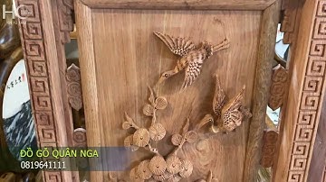 Bộ Tranh Tứa Quý Tùng Cúc Trúc Mai Gỗ Hương Đá Đục Thủ Công  - Đồ Gỗ Quân Nga