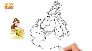 Draw and Color Princess Belle: Step-by-Step Disney Princess Belle Drawing Tutorial | Play Buzz