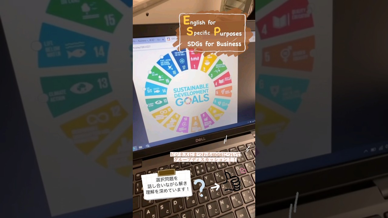 #学生制作 【外国語学部】ビジネルにまつわるSDGs グループワークの様子