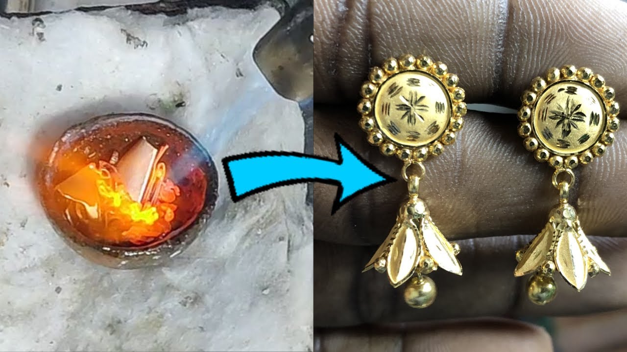 Make A Gold Mini Jhumka For Small Kids ! How To Make Mini Jhumka For Small Kids ! Mini Jhumka Making