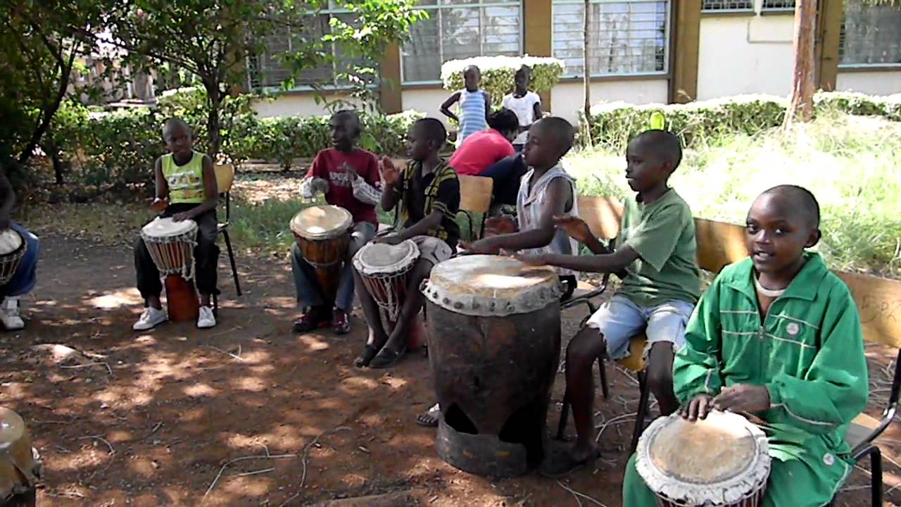 March Forth Kenya Kids warming up for drum class YouTube