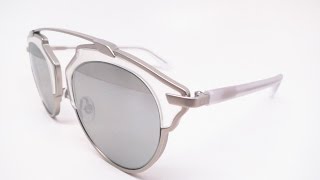 Dior So Real RMRLR Matte Silver Crystal Mirrored Sunglasses