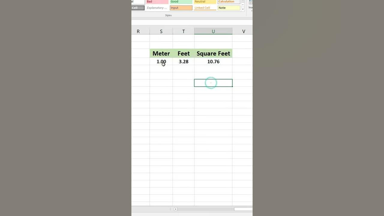 convert-meter-to-square-feet-in-excel-shorts-learnmsoffice-youtube
