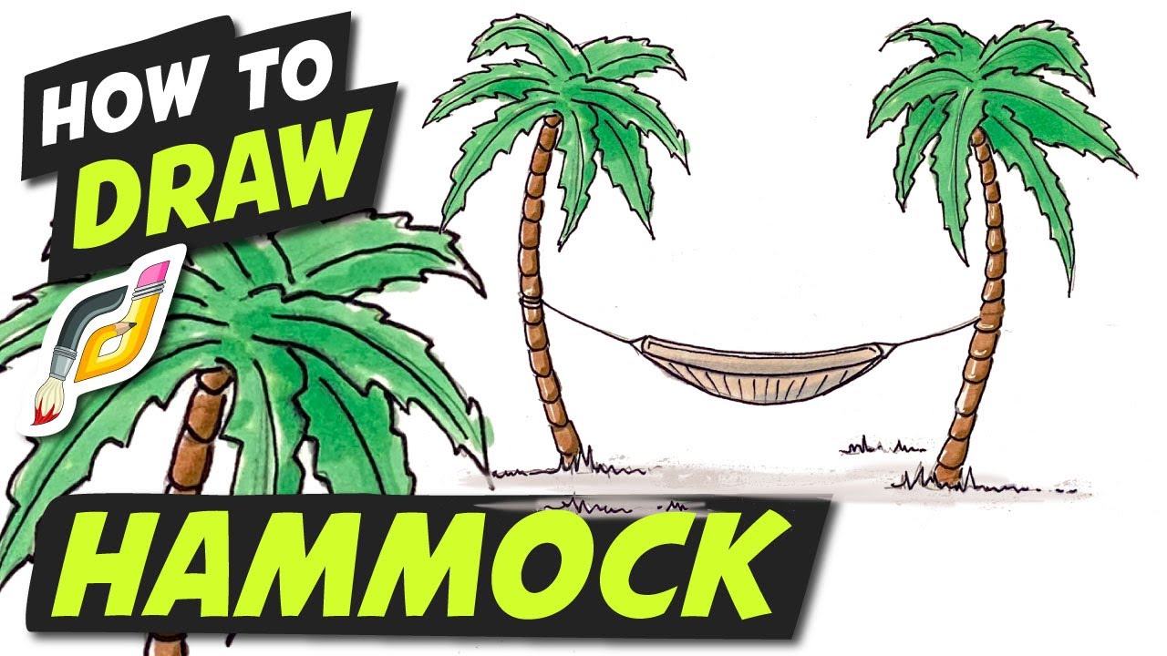 How to Draw HAMMOCK Palm Trees Fun Easy Simple YouTube