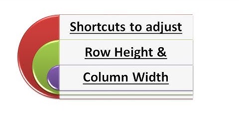 Shortcuts to adjust Row Height & Column width