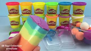 DIY How to Make Play Doh Rainbow Popsicles Ice Cream with Molds Fun and Creative for Kids
