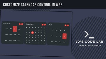 WPF C# | How to customize Calendar Control in WPF? | UI Design in Wpf C# (Jd