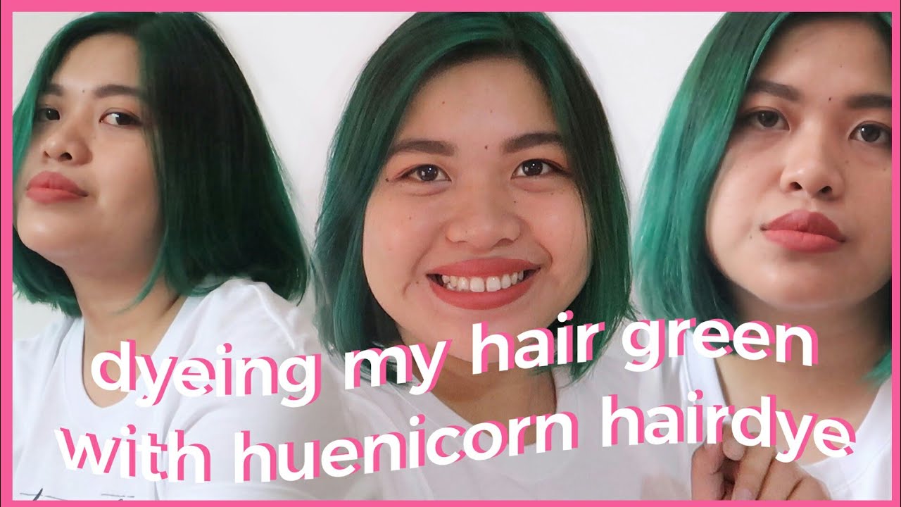 FIRST TIME TO BLEACH AND DYE MY HAIR GREEN WITH HUENICORN Jazz