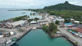 Drone (Aerial) video of the Port of Weno (Moen) found within Chuuk lagoon, Chuuk State