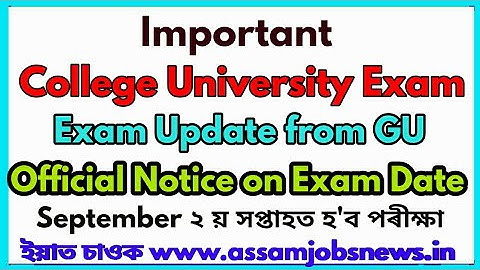 Gauhati University Semester Exam Notice from Official