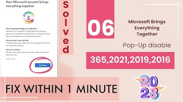 Microsoft brings everything together Popup Disabled - FIX #microsoft #2023 #office365
