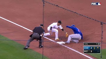 CHC@PIT: Rizzo hustles for a triple in the 3rd