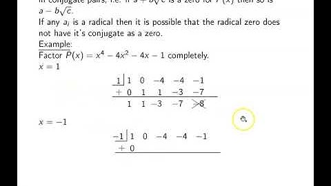 Ch. 3.5 Complex Zeros and the Fundamental Theorem of Algebra