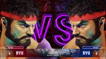 SF6 Demo - Ryu vs Ryu Level 8 CPU Match-Up!!