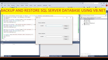 Backup and Restore SQL Server database using VB.NET