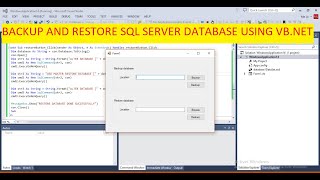 Backup and Restore SQL Server database using 