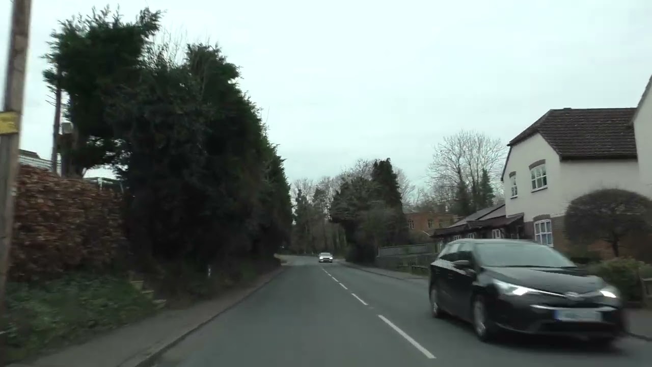 Driving On Upton Road B4424 From Powick To Rhydd, Worcestershire, England Saturday, 4th March 2023