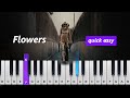 Miley Cyrus - Flowers ~ QUICK EASY PIANO TUTORIAL w/ lyrics