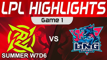 NIP vs LNG Highlights Game 1 LPL Summer Season 2023 W7D6 Ninjas in Pyjamas vs LNG Esports by Onivia