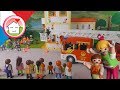 Playmobil pompiers Exercice d´alerte d´incendie à la maternelle - La famille Hauser