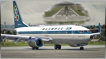 Beautiful Olympic 737-800 Corfu Visual Approach and Landing runway 35 - X-plane 11