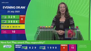 Evening SC winning lottery numbers for July 25, 2025