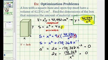 (Updated Version Available) Optimization - Minimize the Surface Area of a Box with a Given Volume