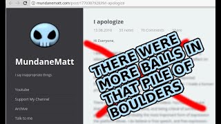Failing Mundane Matt (AKA Irrational Hatred) 'Apologizes' on TUMBLR - No 'REAL' Boulders Involved!
